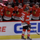 Teuvo Teravainen scores the Blackhawks opening goal of the game against the Florida Panthers.